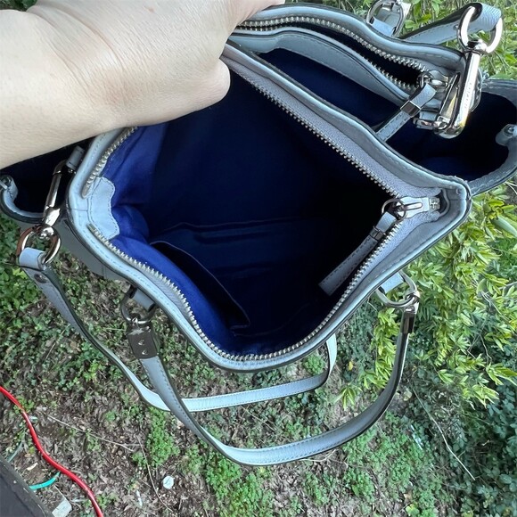 COACH Shoulder Bag Tote Satchel Carryall Women’s Light Blue w Silver Hardware - Picture 11 of 13